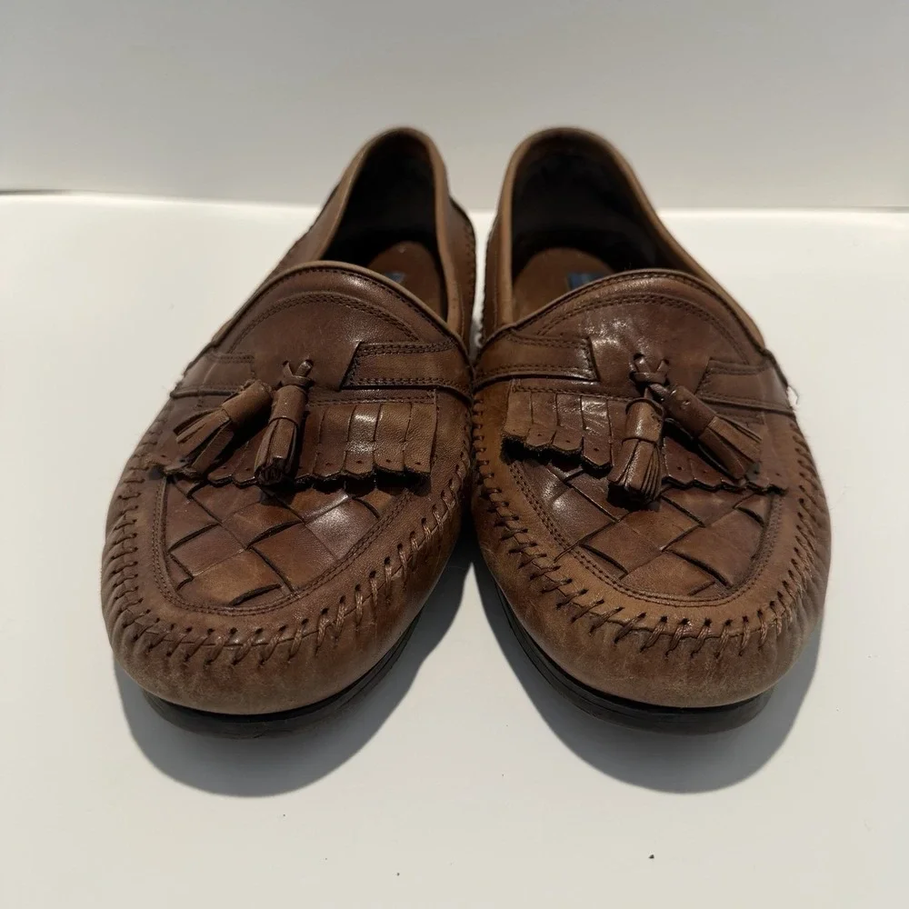 Giorgio Brutini Loafers Tassel Slip On Shoes Bartell Brown Leather Men's 9